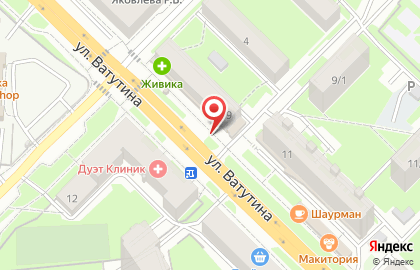 Киоск по продаже фруктов и овощей в Новосибирске на карте