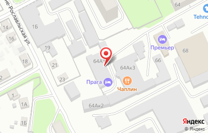Гостиница Прага в Смоленске на карте