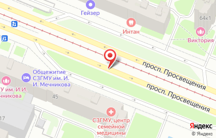 Балтика Мебель на улице Просвещения на карте