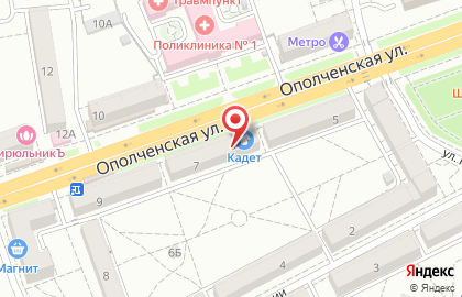 Кадет на Ополченской улице на карте