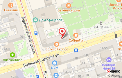 Ювелирный магазин Рубин на Большой Садовой улице на карте