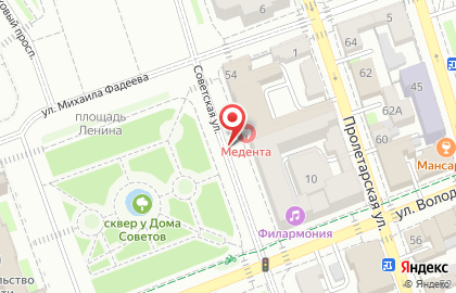 Интерфейс на Советской улице на карте