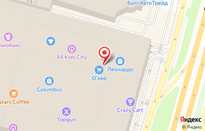 Гипермаркет О`кей в Москве на карте