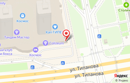 Банкомат СберБанк на улице Типанова на карте
