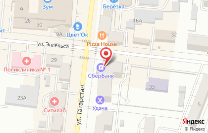 СберБанк на улице Татарстан, 10 в Зеленодольске на карте
