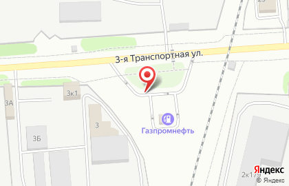 Автозаправочная станция Газпромнефть на 3-ей Транспортной улице на карте