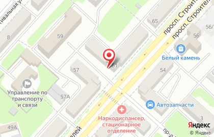 Новокузнецкий наркологический диспансер на проспекте Строителей, 61 на карте