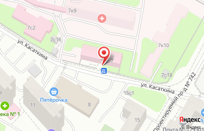 Городская поликлиника №12 на улице Касаткина,7 на карте