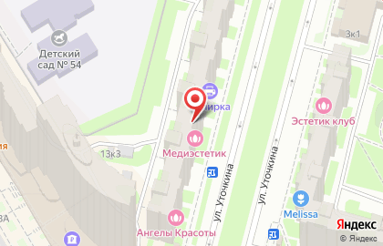 Клиника эстетических инноваций Медиэстетик на улице Уточкина на карте