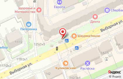 Сеть фирменных салонов МегаФон на Выборной улице на карте