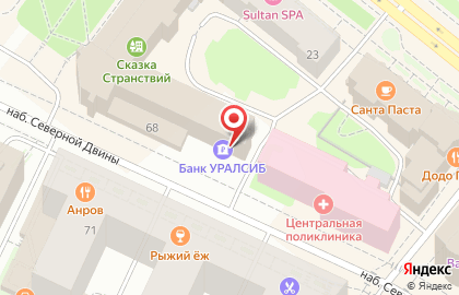 Банк Уралсиб в Архангельске на карте