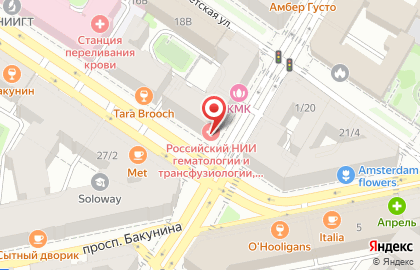 Клиника эстетической медицины КМК на Мытнинской улице на карте