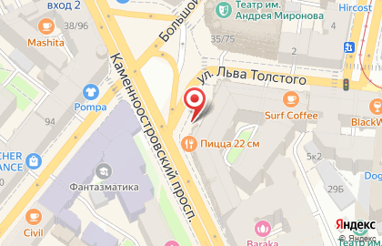 Ресторан домашней кухни Теремок на улице Льва Толстого на карте