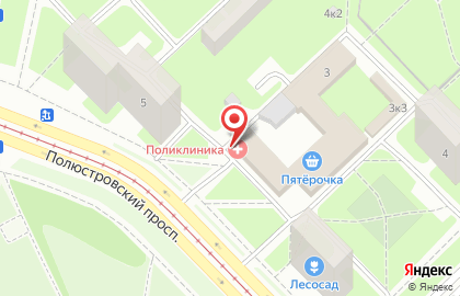 Городская поликлиника №17 на Полюстровском проспекте на карте