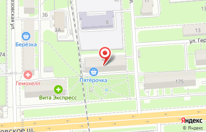 Супермаркет Пятерочка на Московском шоссе на карте