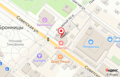 Салон Оптик-А на Советской улице в Бронницах на карте