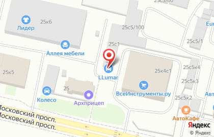 Установочный центр Llumar на Московском проспекте на карте