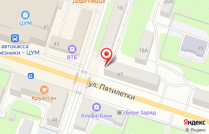 Многопрофильный магазин Палитра на улице Пятилетки на карте