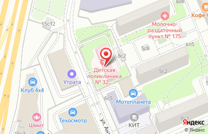 Детская городская поликлиника №32 на улице Антонова-Овсеенко на карте