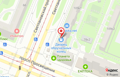 Продуктовый магазин Белорусский дворик на Светлановском проспекте на карте