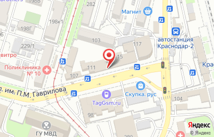 Офис продаж Билайн на ​Гаврилова на карте