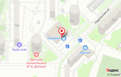 Магазин Караван на Ладожской улице на карте