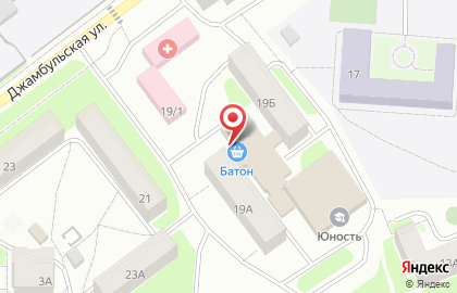 Продуктовый дискаунтер Батон на улице Джамбульской на карте