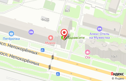 Автошкола Кристал на проспекте Непокорённых на карте