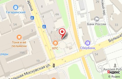 Ресторан быстрого питания KFC на улице Гагарина на карте