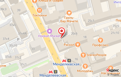 Универсам Пятёрочка на Новослободской улице на карте