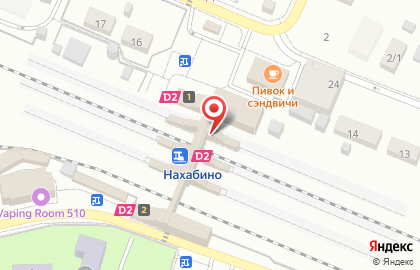 Нахабино, железнодорожная станция на Станционной улице на карте