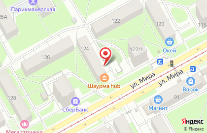 Шаверма, кафе быстрого питания на карте