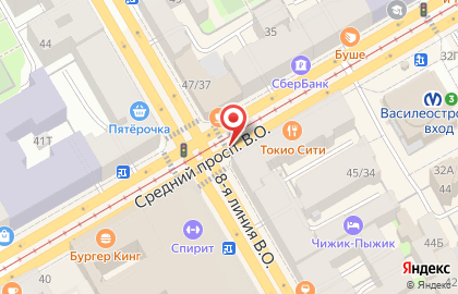 Магазин цифровой и бытовой техники DNS в Василеостровском районе на карте