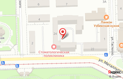 Стоматологическая поликлиника №4 на улице Металлургов на карте