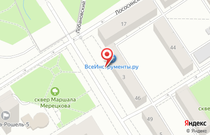 Магазин спортивных товаров СПОРТсеть на улице Маршала Мерецкова на карте