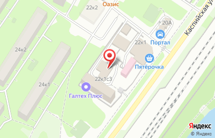 Общежитие для рабочих Радушие на Каспийской улице на карте