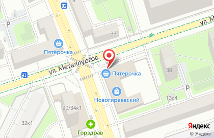 Супермаркет Пятёрочка на Новогиреевской улице на карте