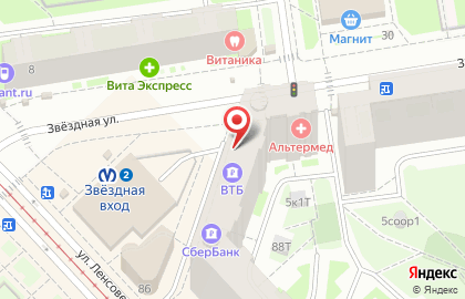 Банкомат ВТБ на улице Ленсовета на карте