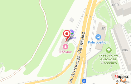 Сауна Космос на улице Антонова-Овсеенко на карте