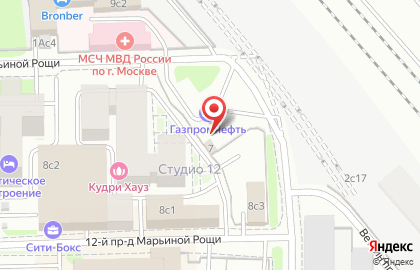 Автомойка Газпромнефть на метро Марьина Роща на карте
