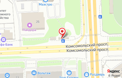 Продовольственный магазин Азбука вкуса на Комсомольском проспекте на карте
