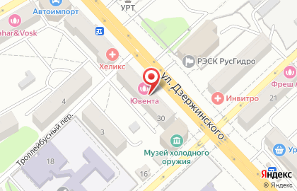 Салон красоты Ювента на улице Дзержинского на карте
