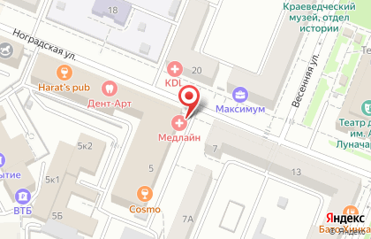 Медицинский центр проктологии и урологии Медлайн на Ноградской улице на карте