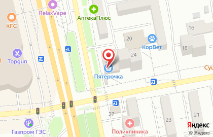 Супермаркет Пятёрочка на улице Железнякова на карте