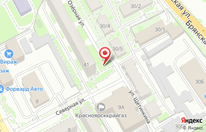 Магазин газовых плит Красноярсккрайгаз в Железнодорожном районе на карте