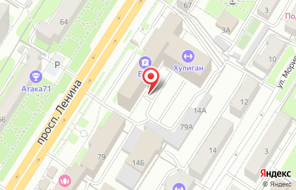 Автостоянка на проспекте Ленина, 77/2 на карте