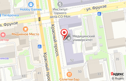 Новосибирский государственный медицинский университет на Красном проспекте на карте