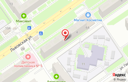 Супермаркет Пятерочка на Львовской, 4А на карте