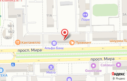 Алина-Маркет professional на улице Мира на карте
