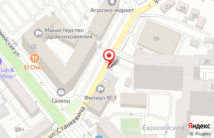 Автостоянка на ул. Станкевича, 41 на карте